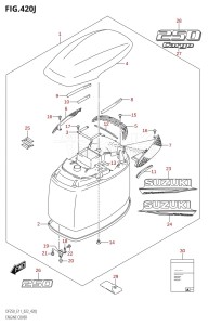 DF250Z From 25003Z-040001 (E40)  2020 drawing ENGINE COVER ((DF250T,DF250Z):022)