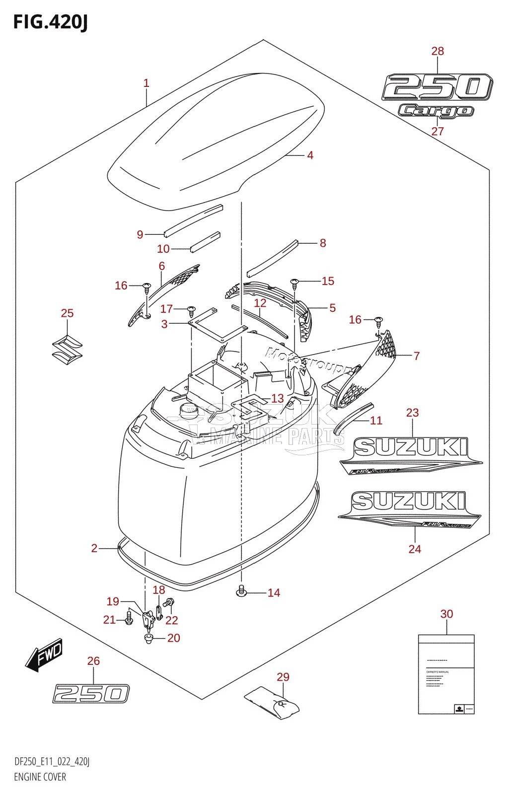 ENGINE COVER ((DF250T,DF250Z):022)