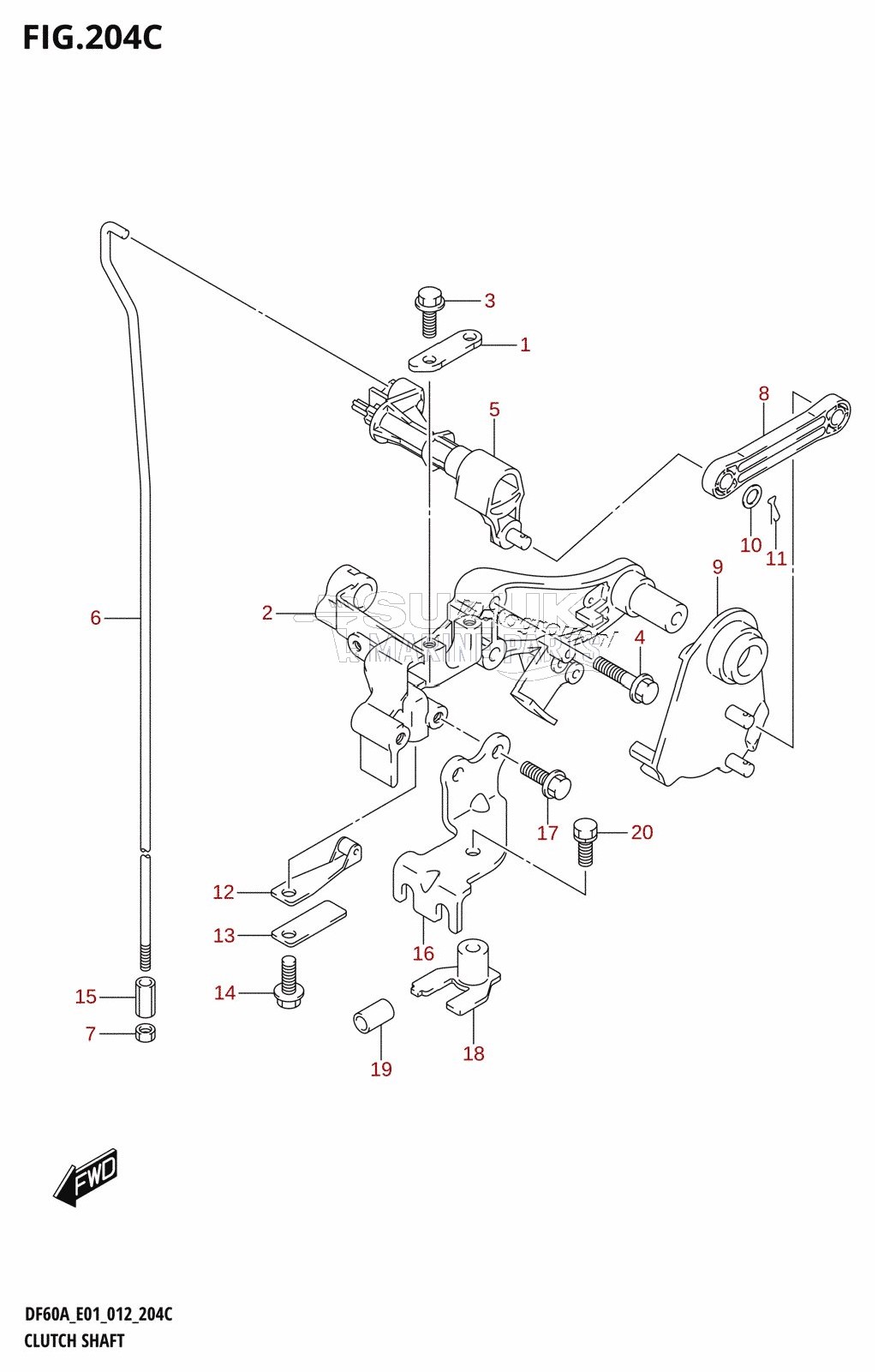 CLUTCH SHAFT (DF40AST:E34)