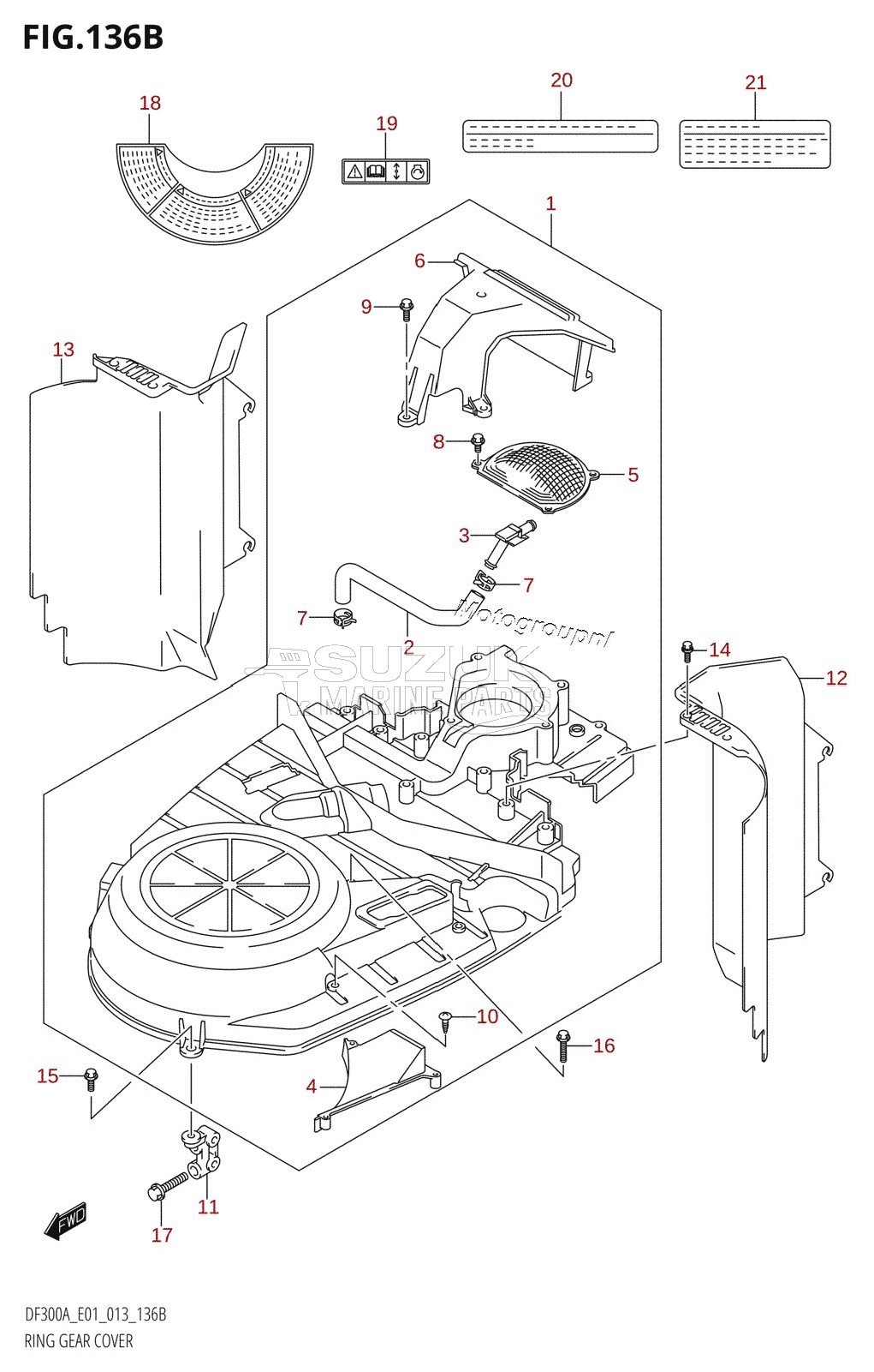 RING GEAR COVER (DF300A:E40)