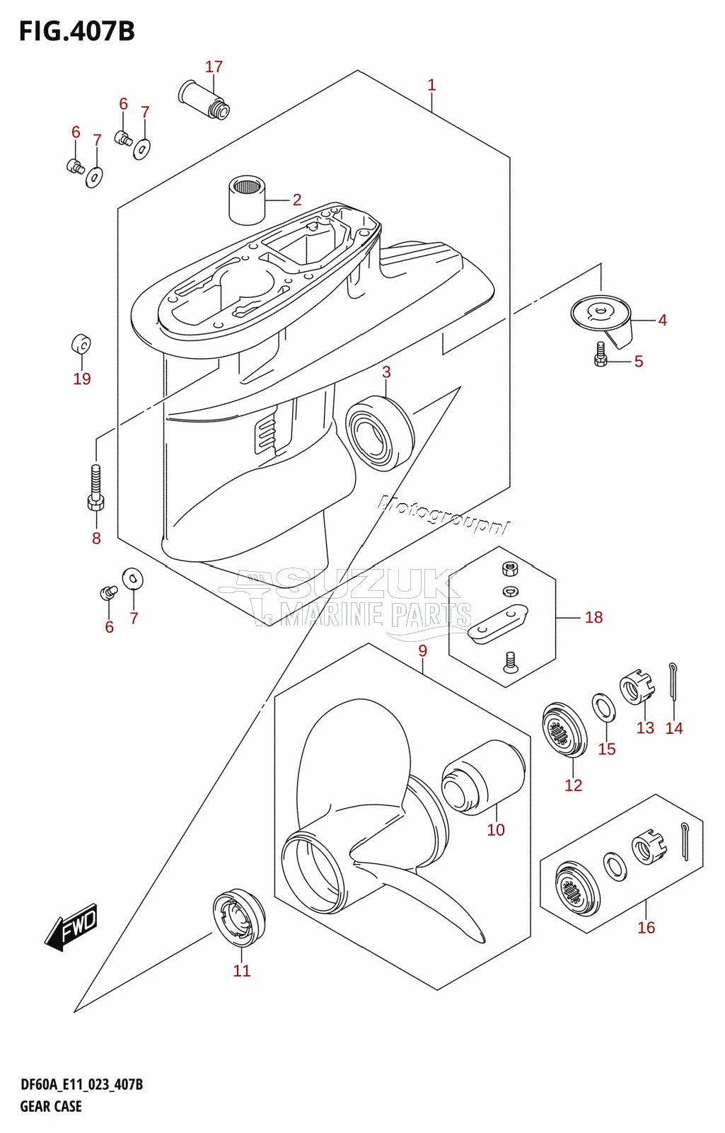 GEAR CASE ((DF40AQH,DF40ATH,DF50ATH,DF60ATH):E01)