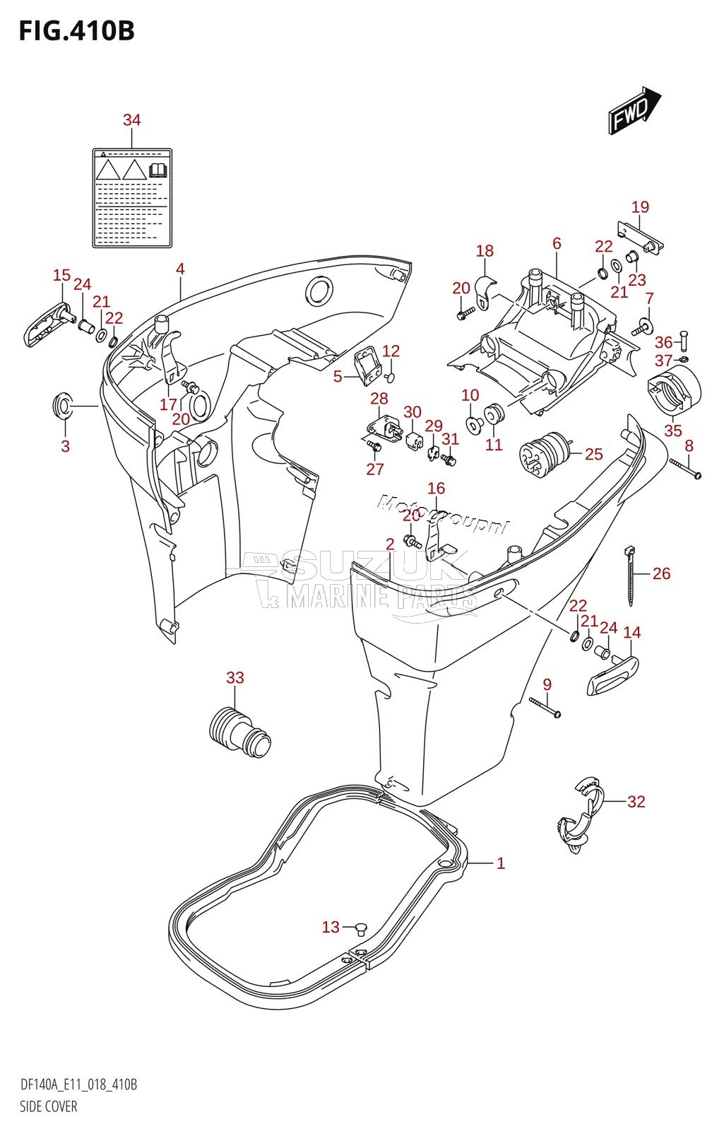 SIDE COVER (DF115AT,DF115AZ,DF140AT,DF140AZ)