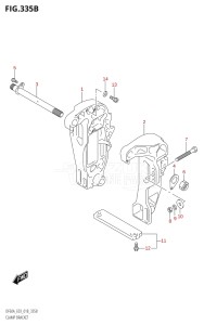 06003F-810001 (2018) 60hp E03-USA (DF60AVT) DF60A drawing CLAMP BRACKET (DF60A)