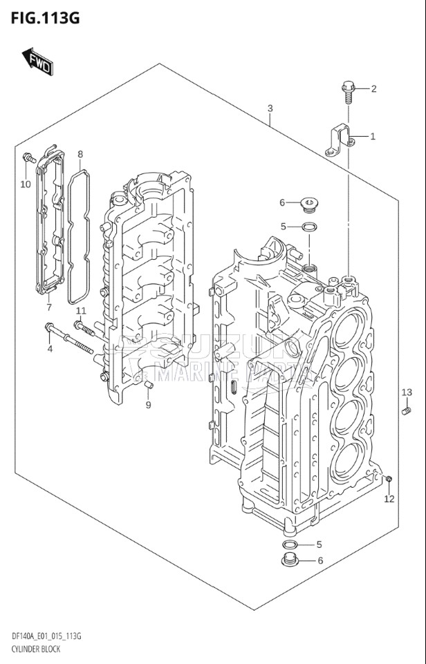 CYLINDER BLOCK (DF140AT:E40)