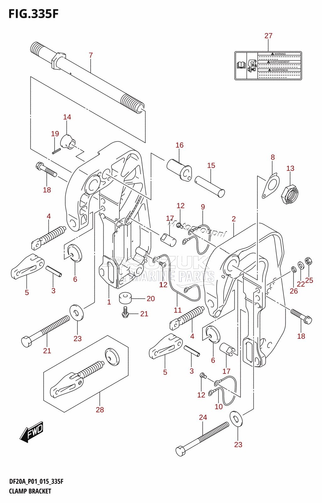 CLAMP BRACKET (DF15ATH:P01)