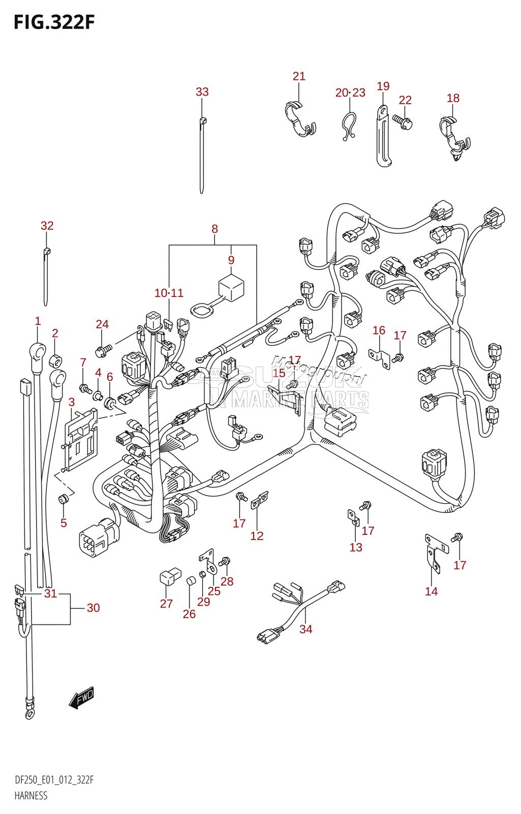 HARNESS (DF225T:E40)