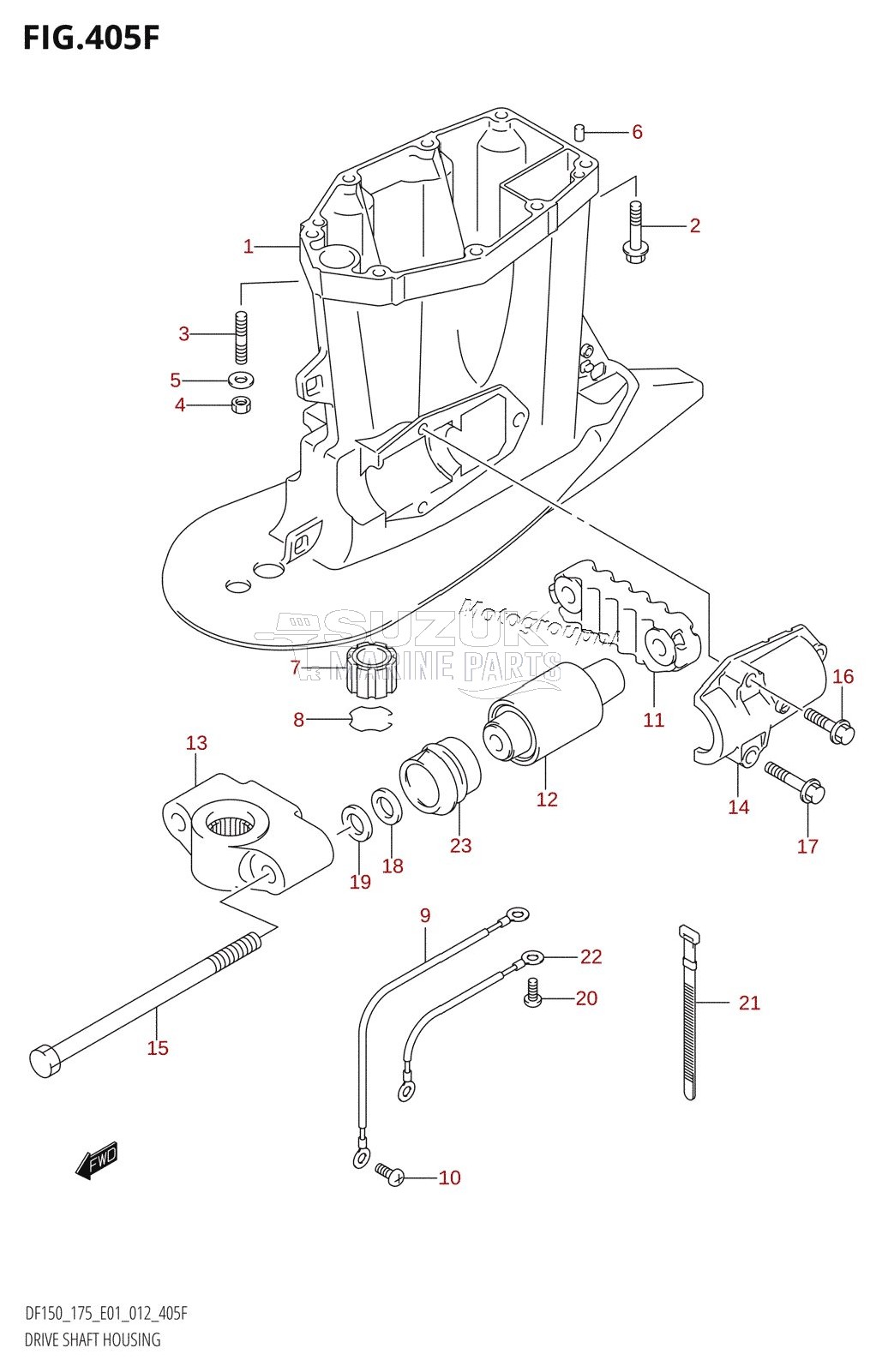 DRIVE SHAFT HOUSING (DF175T:E40)