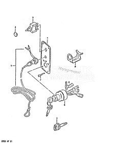 DT85 From 8501-410444 till 412597 ()  1984 drawing OPT : IGNITION SWITCH