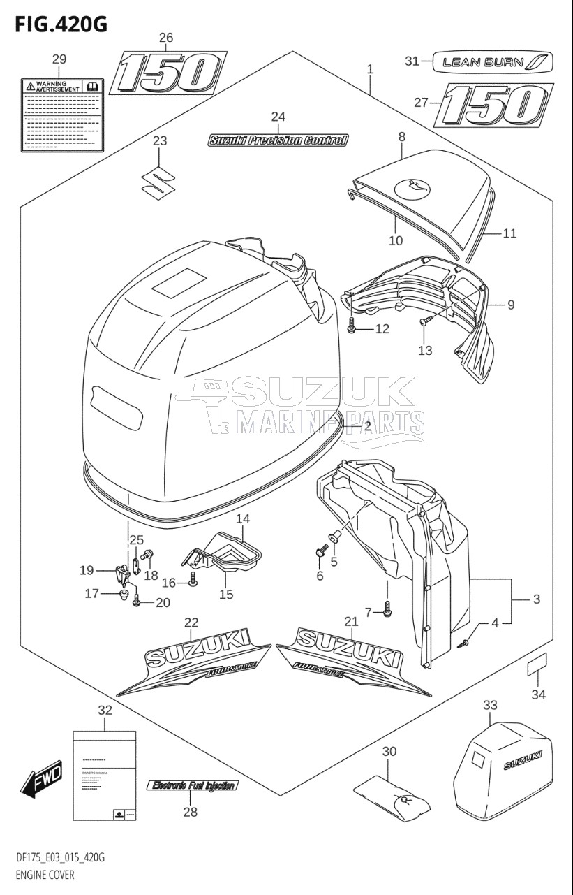 ENGINE COVER (DF150ZG:E03)