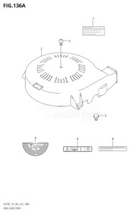 10002F-210001 (2012) 100hp E01 E40-Gen. Export 1 - Costa Rica (DF100T) DF100 drawing RING GEAR COVER (DF100T:E01)