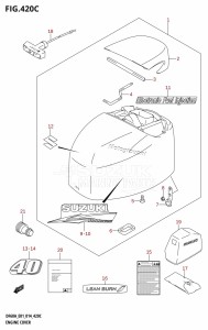 DF50A From 05004F-410001 (E01)  2014 drawing ENGINE COVER (DF40ATH:E01)