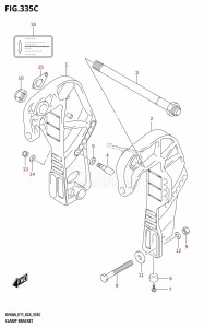 DF50AT From 05003F-440001 (E01 - E11)  2024 drawing CLAMP BRACKET (DF40AQH)