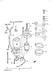 DT140 From 14002-300001 till 305081 ()  1983 drawing STARTING MOTOR (MODEL QD /​ VE)