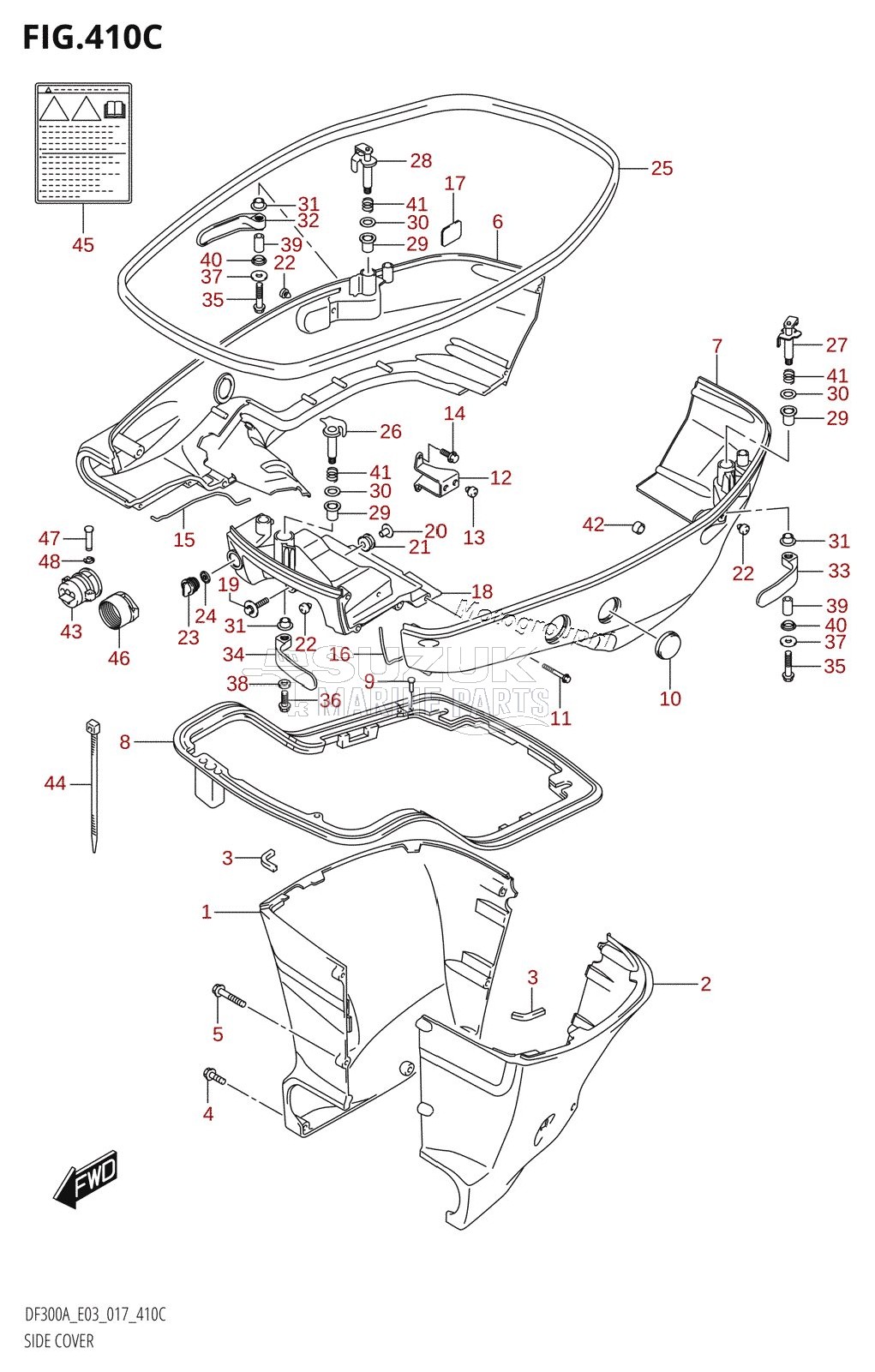 SIDE COVER (DF300A:E03:L-TRANSOM)