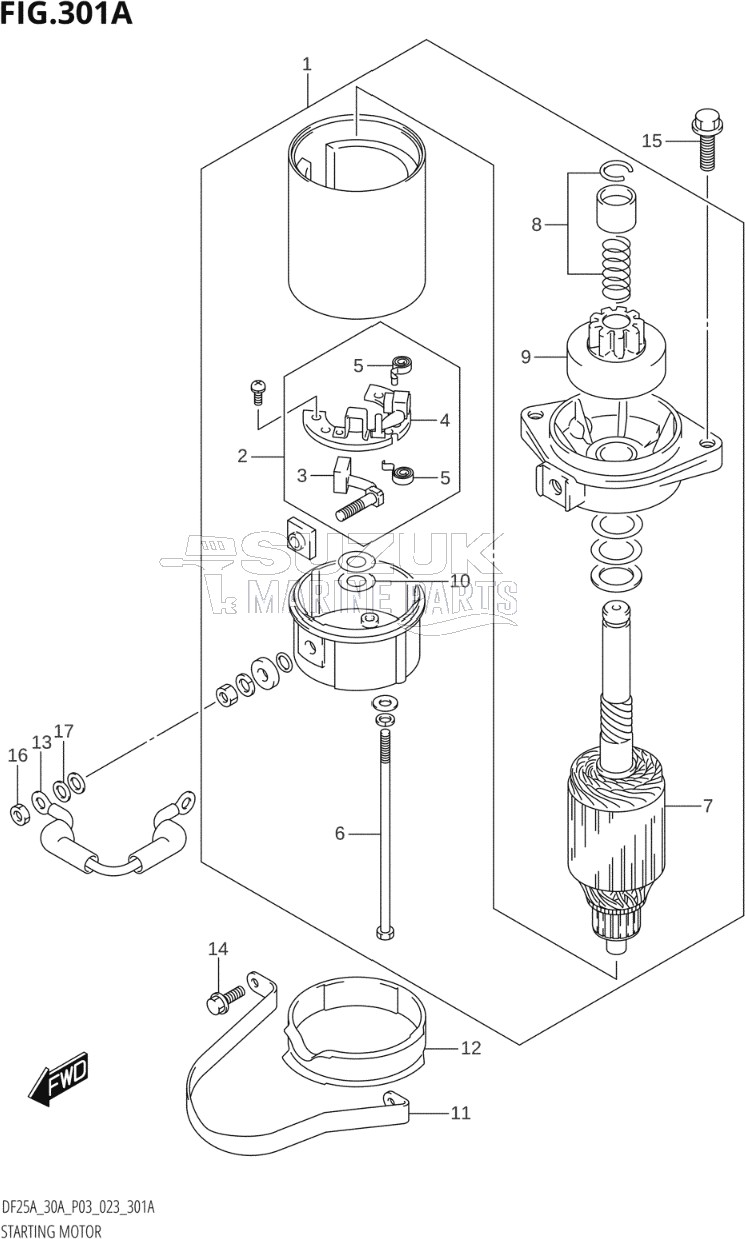 STARTING MOTOR (DF25A,DF25ATH,DF30ATH)