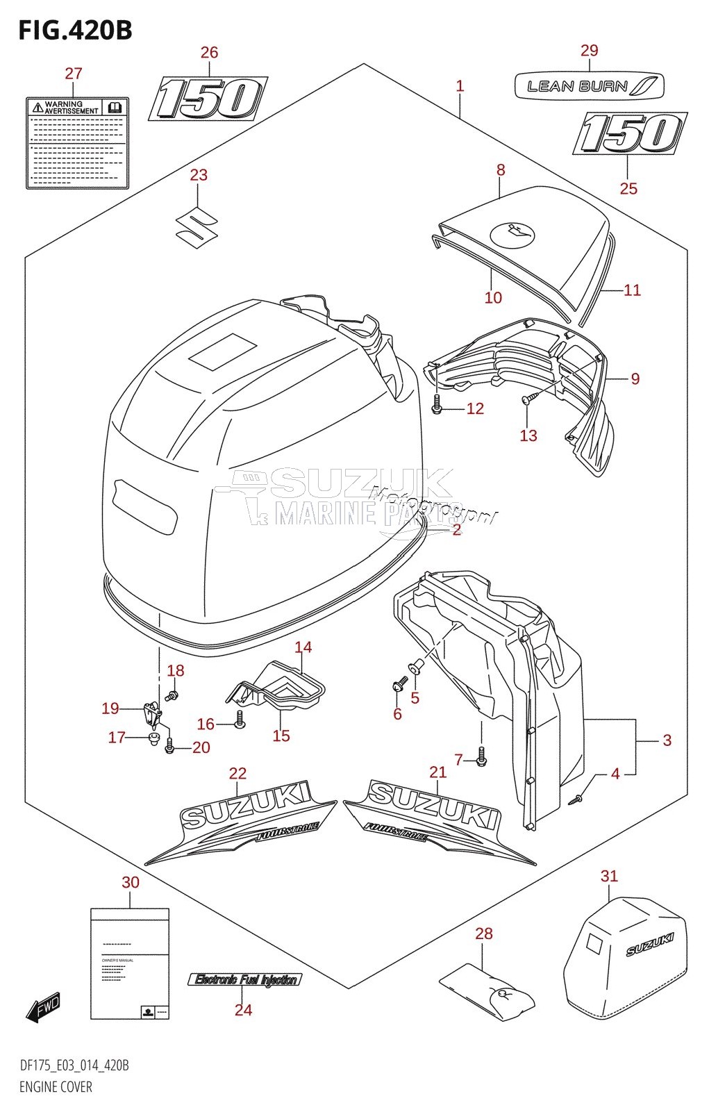 ENGINE COVER (DF150T:E03)