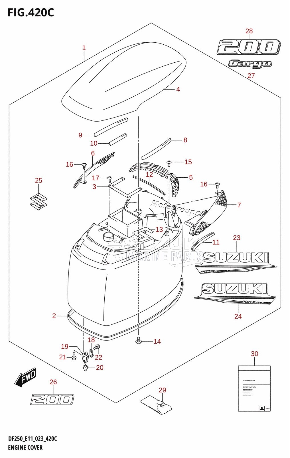 ENGINE COVER ((DF200T,DF200Z):(022,023))