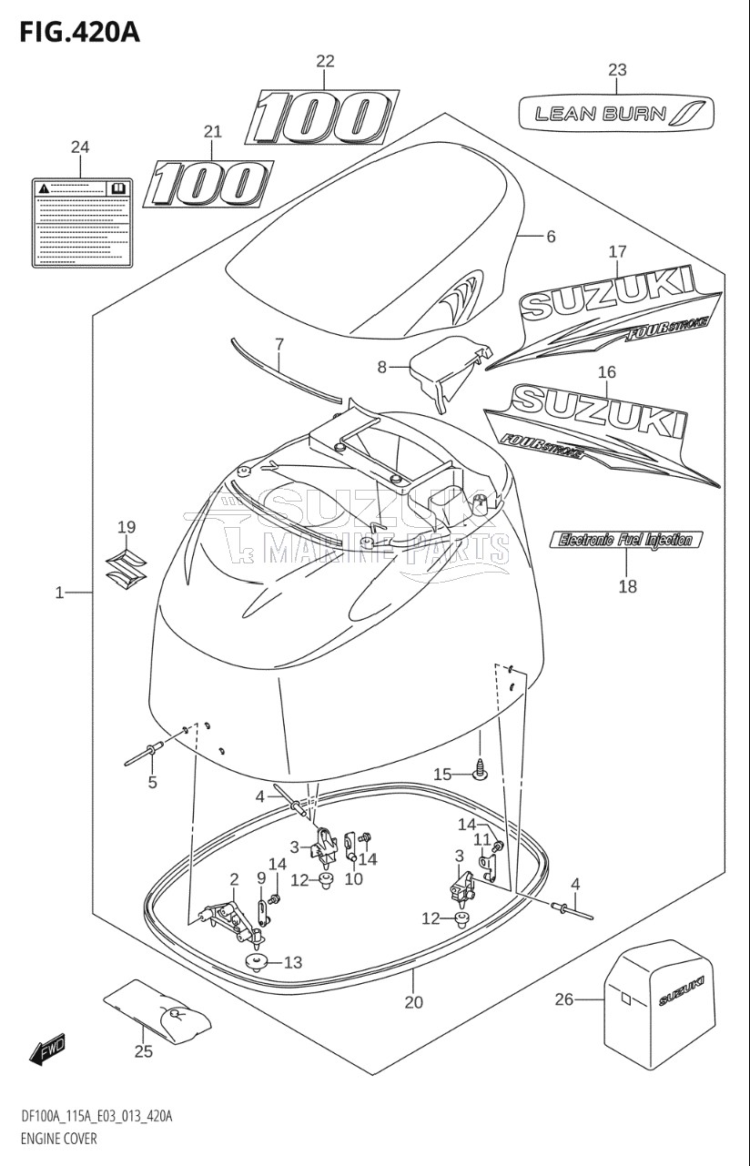 ENGINE COVER (DF100AT:E03)