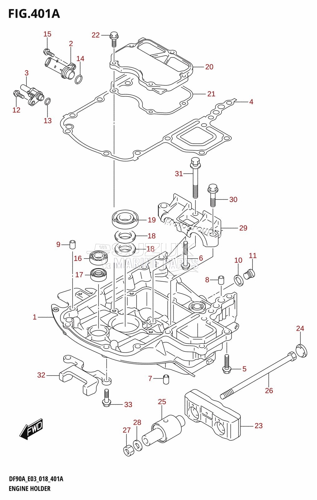 ENGINE HOLDER (DF70A,DF90A)