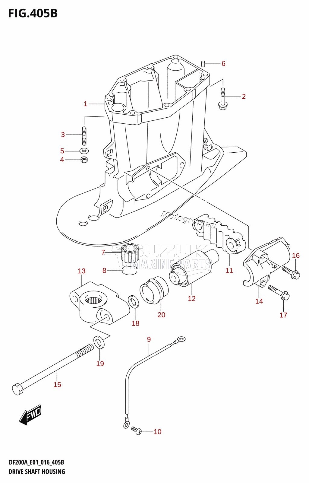 DRIVE SHAFT HOUSING (DF200AT:E40)