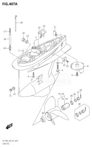 15002F-910001 (2019) 150hp E40-Costa Rica (DF150WT) DF150 drawing GEAR CASE (DF150WT)