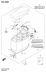 DF225T From 22503F-140001 (E11 E40)  2021 drawing ENGINE COVER ((DF200T,DF200Z):021)