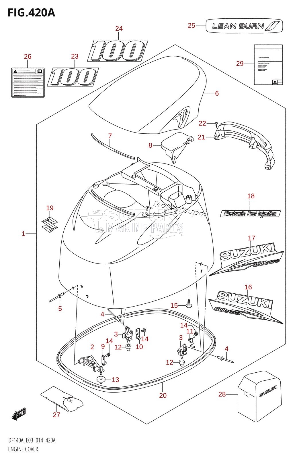 ENGINE COVER (DF100AT:E03)