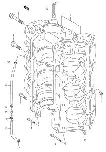 DT200 From 20002-971001 ()  1999 drawing CRANKCASE (DT150(S) /​ 200)