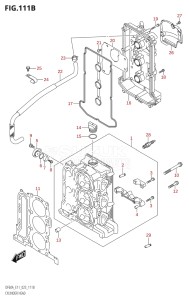 04004F-340001 (2023) 40hp E34-Italy (DF40AST) DF40A drawing CYLINDER HEAD ((020,021):(DF40AST,DF60A,DF60AQH,DF60ATH,DF60AVT,DF40ASVT,DF60AVTH))