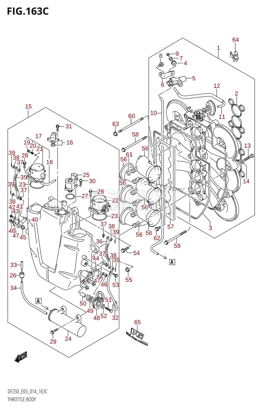 THROTTLE BODY (DF225T:E03)