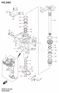 DF325A From 32501F-440001 (E01 - E40)  2024 drawing SWIVEL BRACKET (DF350AMD,DF300BMD)