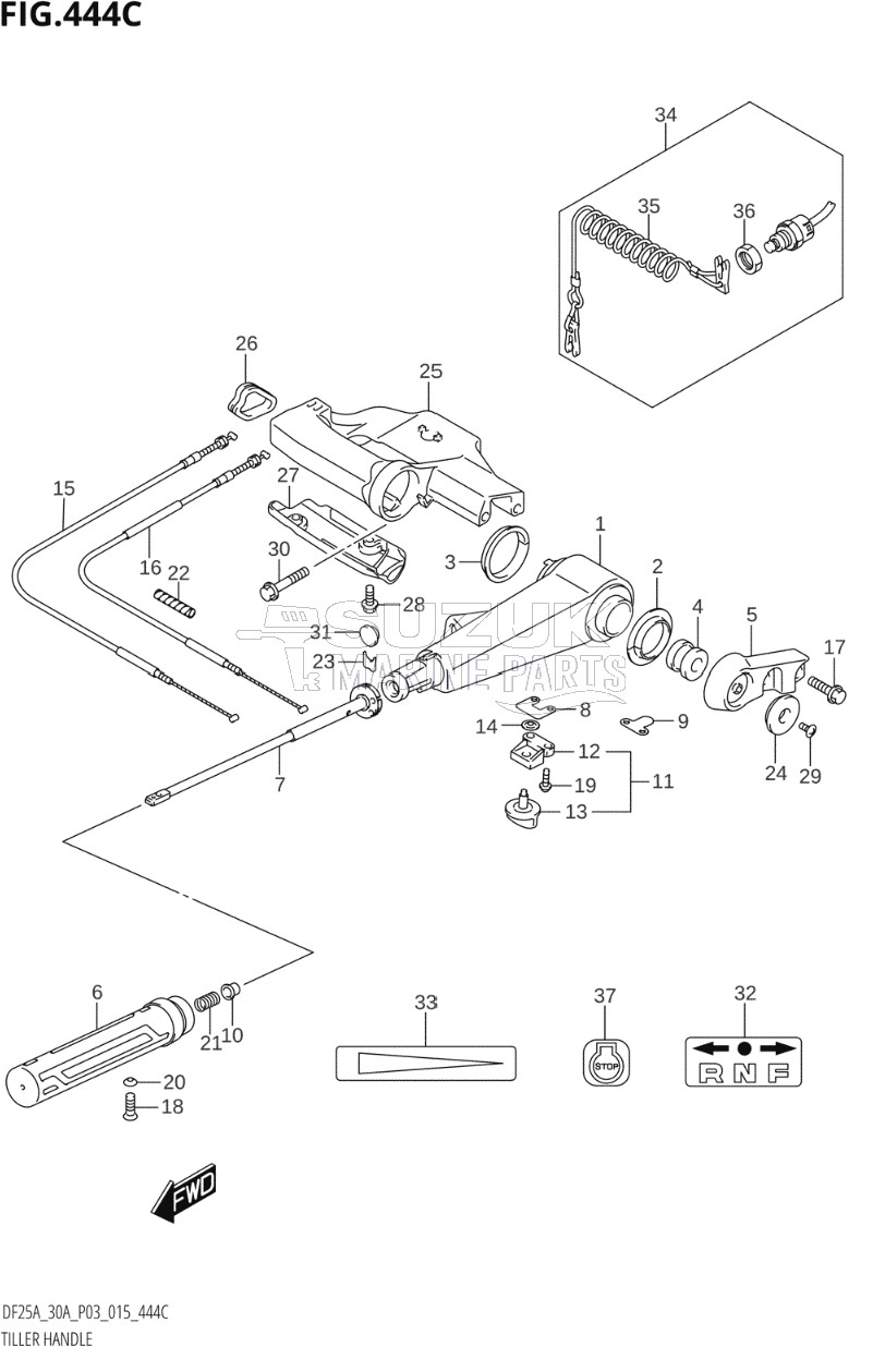 TILLER HANDLE (DF25AQ:P03)