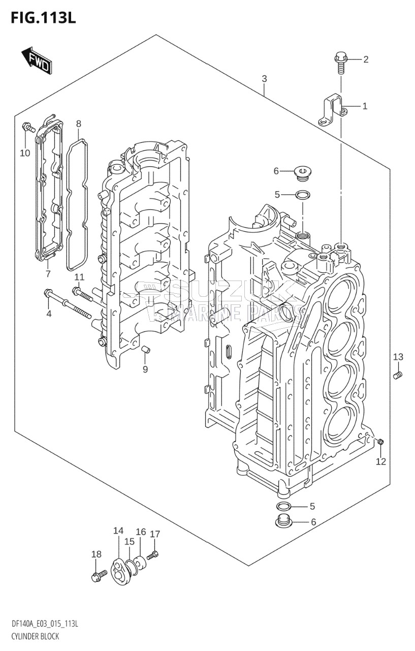 CYLINDER BLOCK (DF115AST:E03)