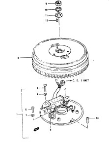 DT5 From 0501-100001 ()  1988 drawing DT5 (J /​ VZ) MAGNETO