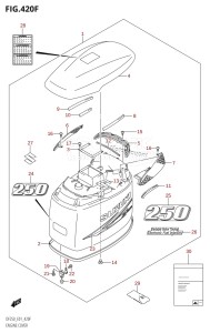 DF225Z From 22501Z-980001 (E01 E40)  2009 drawing ENGINE COVER ((DF250T,DF250Z):(K10,011))