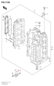 DF100A From 10003F-510001 (E01)  2015 drawing CYLINDER BLOCK (DF140AT:E40)