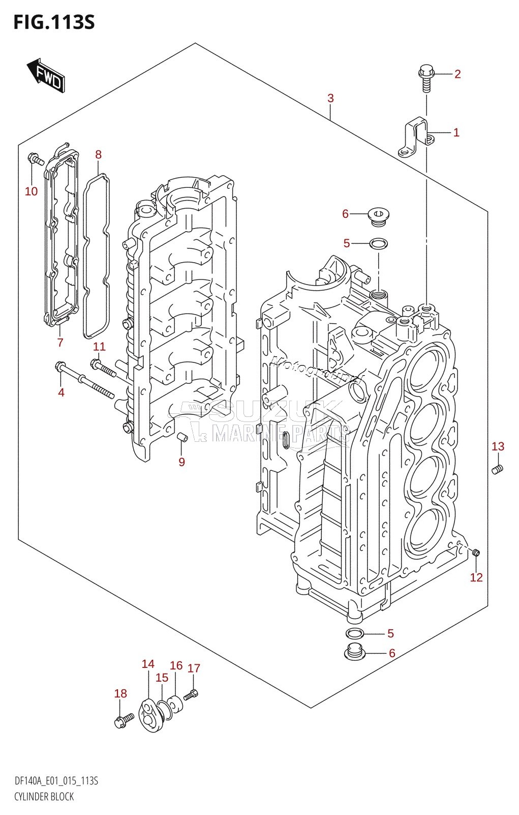 CYLINDER BLOCK (DF140AT:E40)