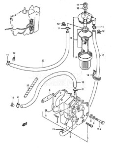 Outboard DT 55 drawing Fuel Pump (1988 to 1994)