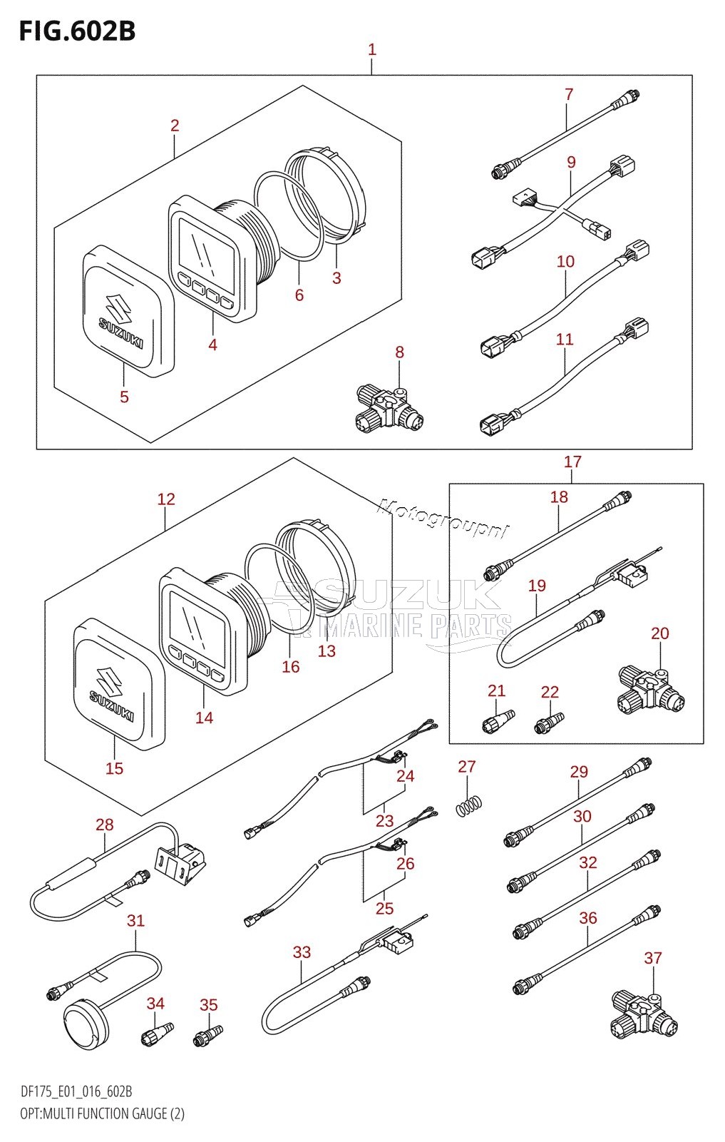 OPT:MULTI FUNCTION GAUGE (2) (DF150TG:E40)