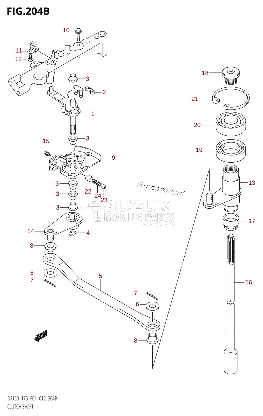 CLUTCH SHAFT (DF150T:E40)