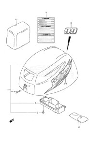 DF 9.9A drawing Engine Cover Non-Remote Control