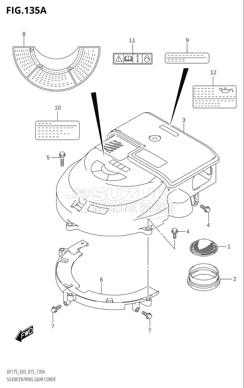 SILENCER / RING GEAR COVER (DF150T:E03)