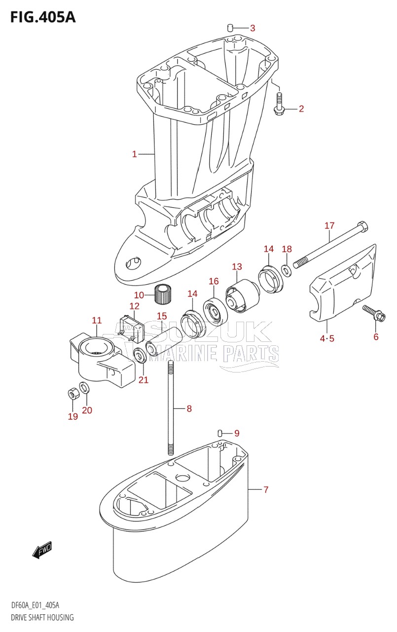 DRIVE SHAFT HOUSING (DF40AST,DF60AT,DF60ATH,DF60AWT,DF60AWTH)