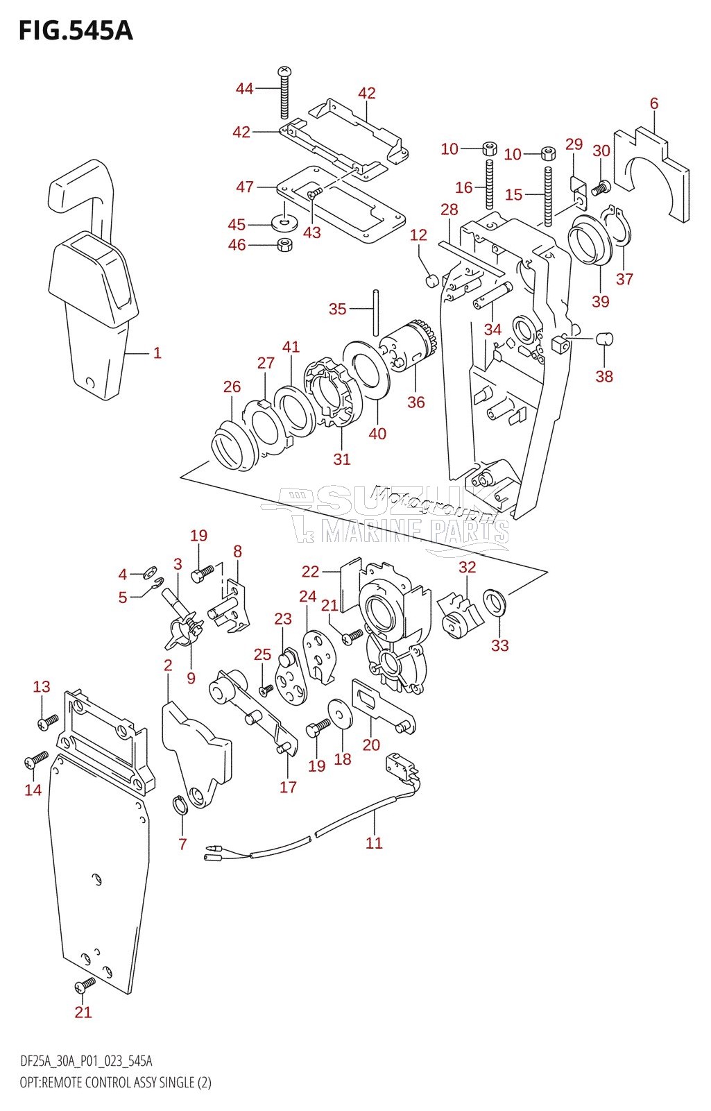 OPT:REMOTE CONTROL ASSY SINGLE (2) (DF25AR,DF25AT,DF30AR,DF30AT,(DF25ATH,DF30ATH):(022,023))