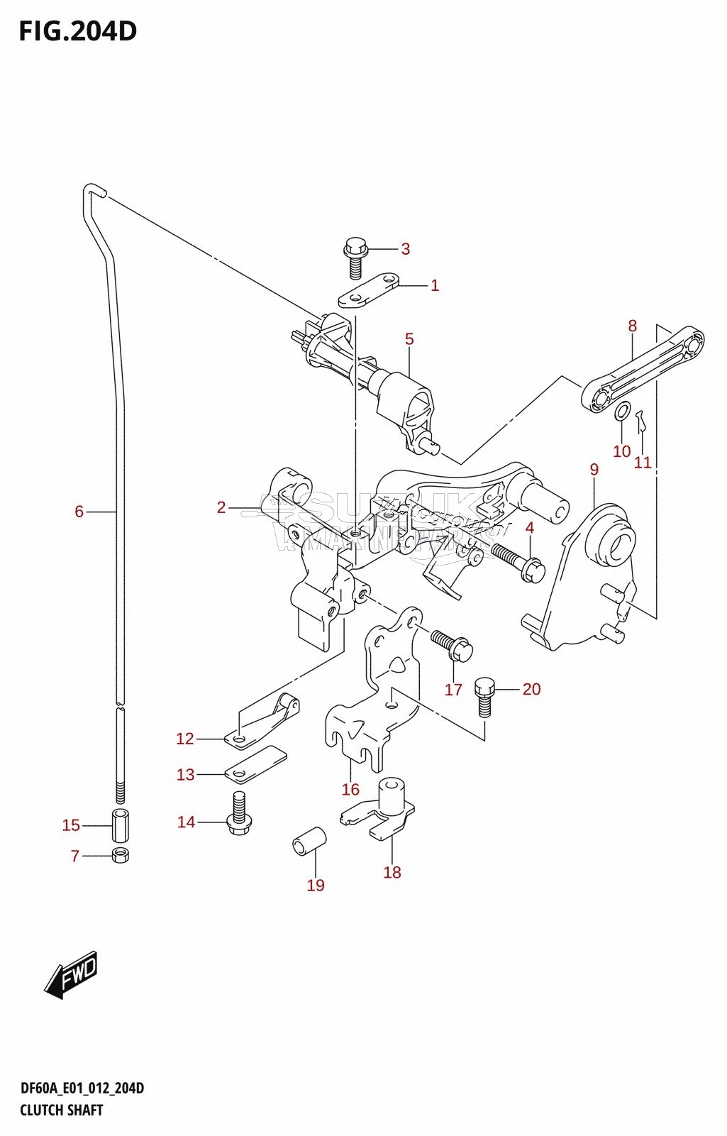 CLUTCH SHAFT (DF50A:E01)