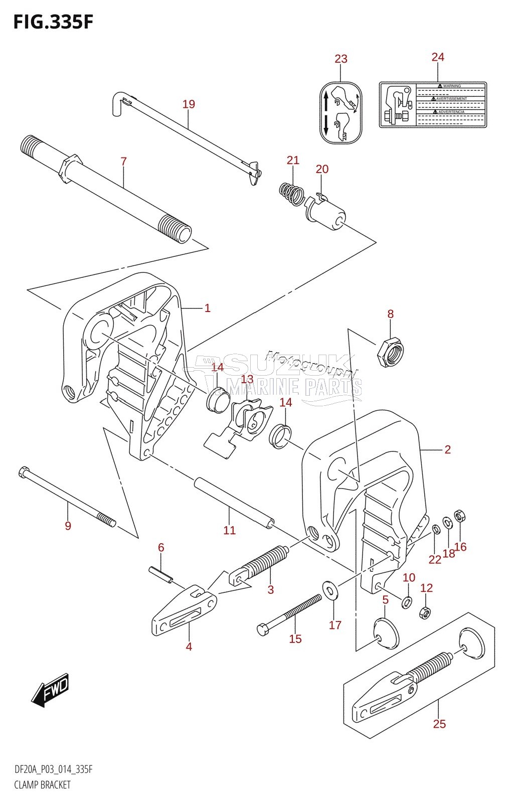 CLAMP BRACKET (DF15AR:P03)