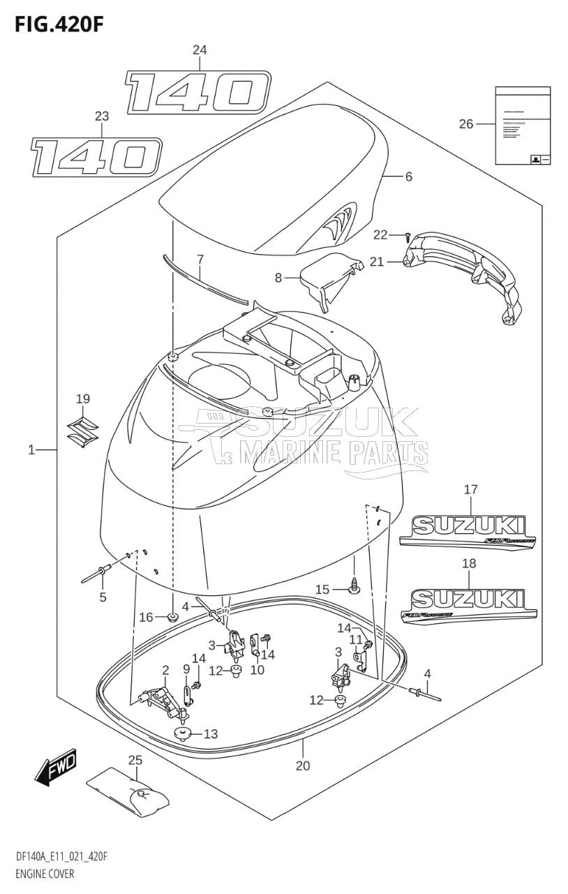 ENGINE COVER ((DF140AT,DF140AZ):020)