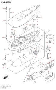 DF225T From 22503F-510001 (E01 E40)  2015 drawing GEAR CASE (DF250Z:E40)