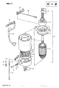 DT75 From 07501-504157 ()  1985 drawing STARTING MOTOR (MODEL QD)