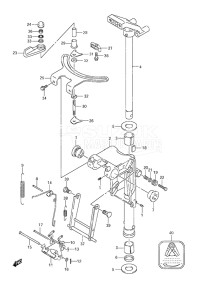 Outboard DF 9.9A drawing Swivel Bracket - Non-Remote Control